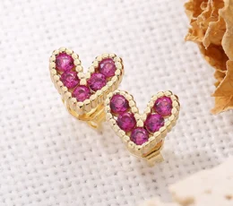 Heart Shape Gold Plated Ear Studs