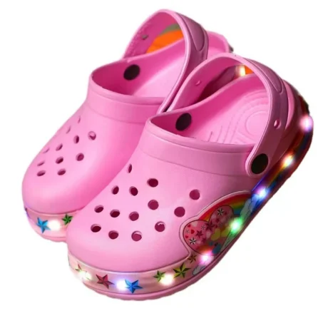 Breathable Girls Boys Sandal LED Clog Shoes for Kids