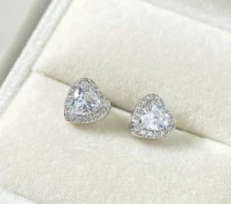 Heart Shape Copper Ear Studs